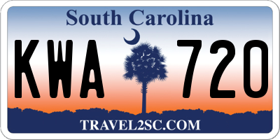 SC license plate KWA720