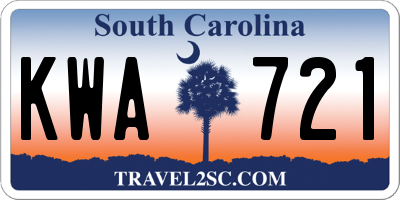 SC license plate KWA721