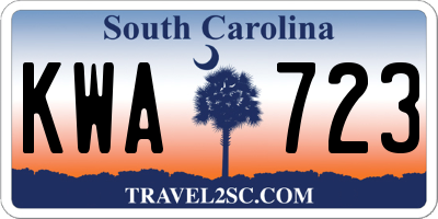 SC license plate KWA723