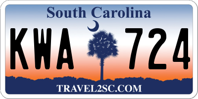 SC license plate KWA724