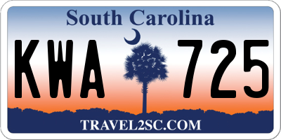 SC license plate KWA725