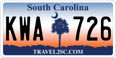 SC license plate KWA726