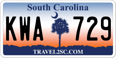 SC license plate KWA729