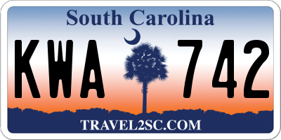 SC license plate KWA742