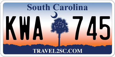 SC license plate KWA745