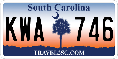 SC license plate KWA746