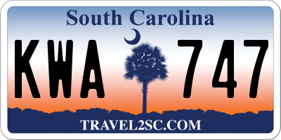 SC license plate KWA747