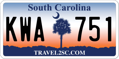 SC license plate KWA751