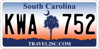 SC license plate KWA752