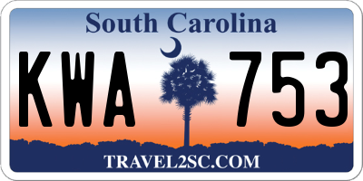 SC license plate KWA753