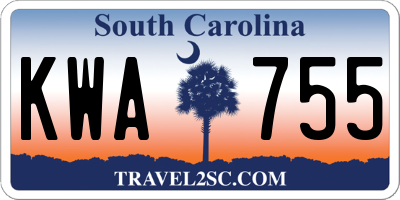 SC license plate KWA755