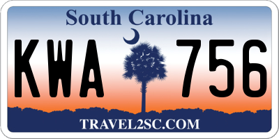 SC license plate KWA756