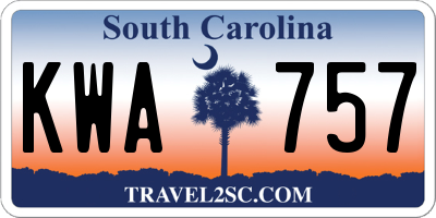 SC license plate KWA757
