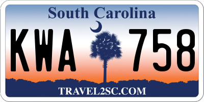 SC license plate KWA758