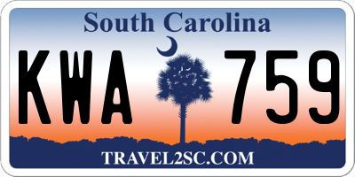 SC license plate KWA759