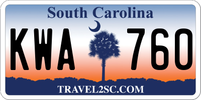 SC license plate KWA760
