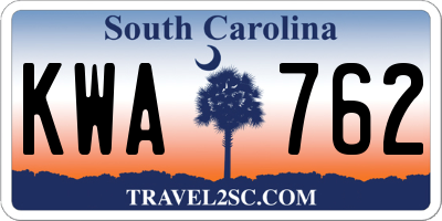 SC license plate KWA762