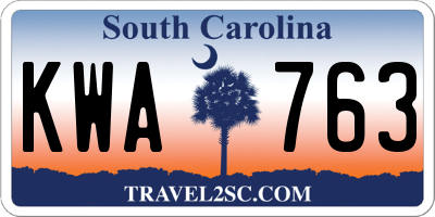 SC license plate KWA763