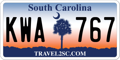SC license plate KWA767
