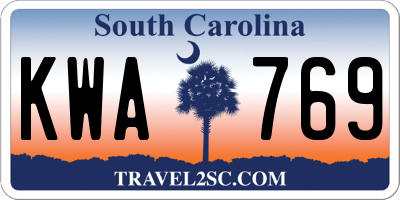 SC license plate KWA769