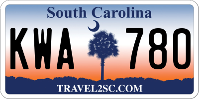 SC license plate KWA780