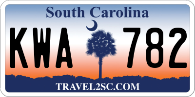 SC license plate KWA782