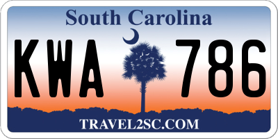 SC license plate KWA786