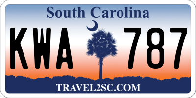 SC license plate KWA787