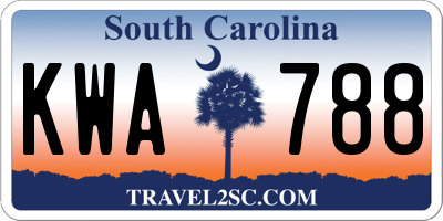 SC license plate KWA788