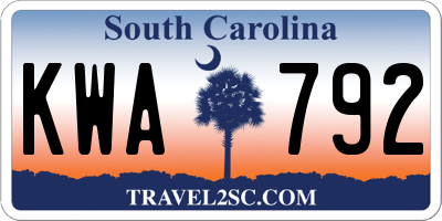 SC license plate KWA792