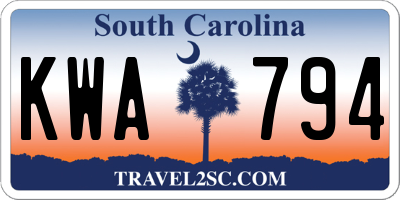 SC license plate KWA794