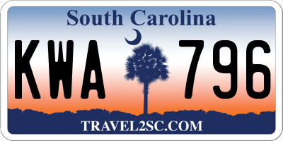 SC license plate KWA796