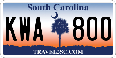 SC license plate KWA800