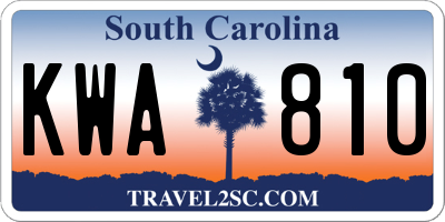 SC license plate KWA810