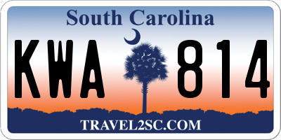 SC license plate KWA814