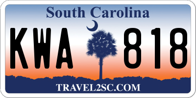 SC license plate KWA818