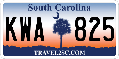 SC license plate KWA825