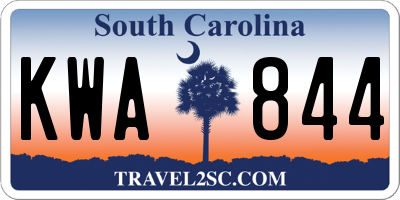 SC license plate KWA844