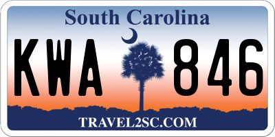 SC license plate KWA846