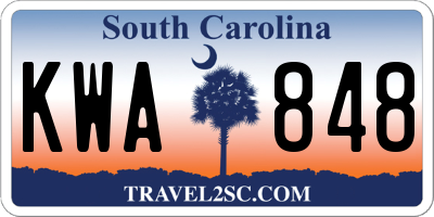 SC license plate KWA848