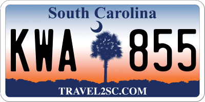 SC license plate KWA855