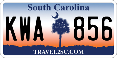 SC license plate KWA856