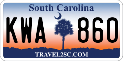 SC license plate KWA860