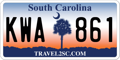 SC license plate KWA861