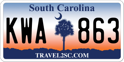 SC license plate KWA863