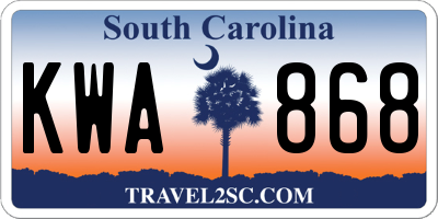 SC license plate KWA868