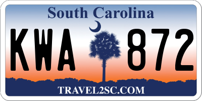SC license plate KWA872
