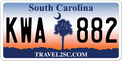 SC license plate KWA882