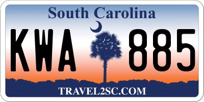 SC license plate KWA885