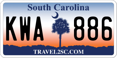 SC license plate KWA886